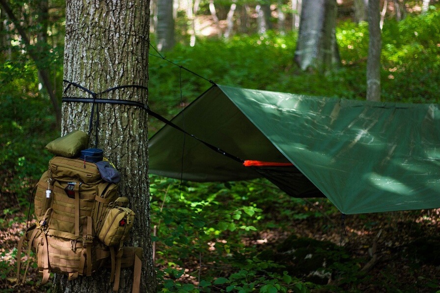Camping Zeltplane wasserdicht Leicht Hammock Grün 3m x 3m Tarp für Hängematte 